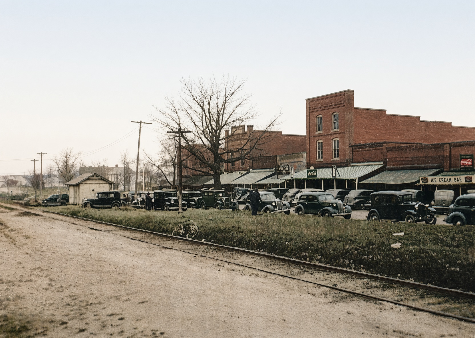 Retouched archival view along Main Street, Stokesdale